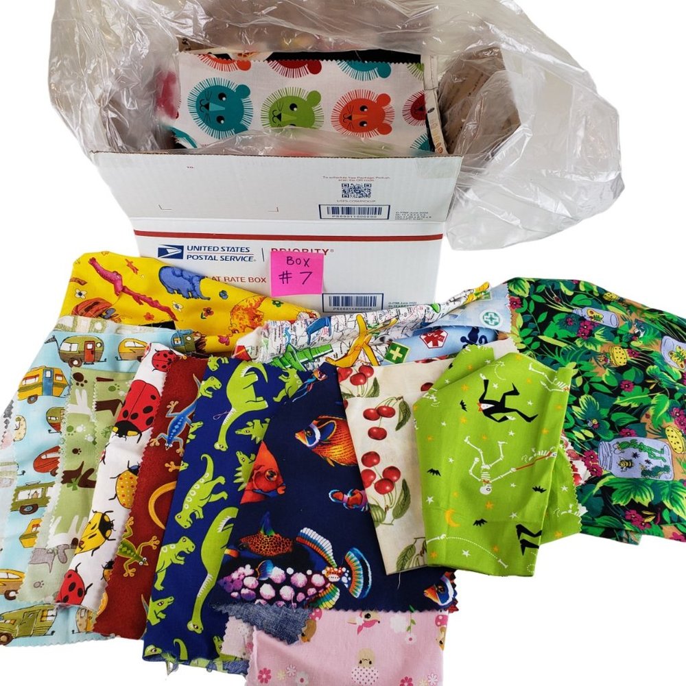 Quilting Cotton Novelty Fabric Pieces, 5 Pound Mystery Box #7